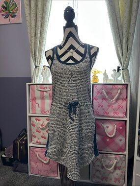 Marc Jacobs Navy & White Script Tank Dress S